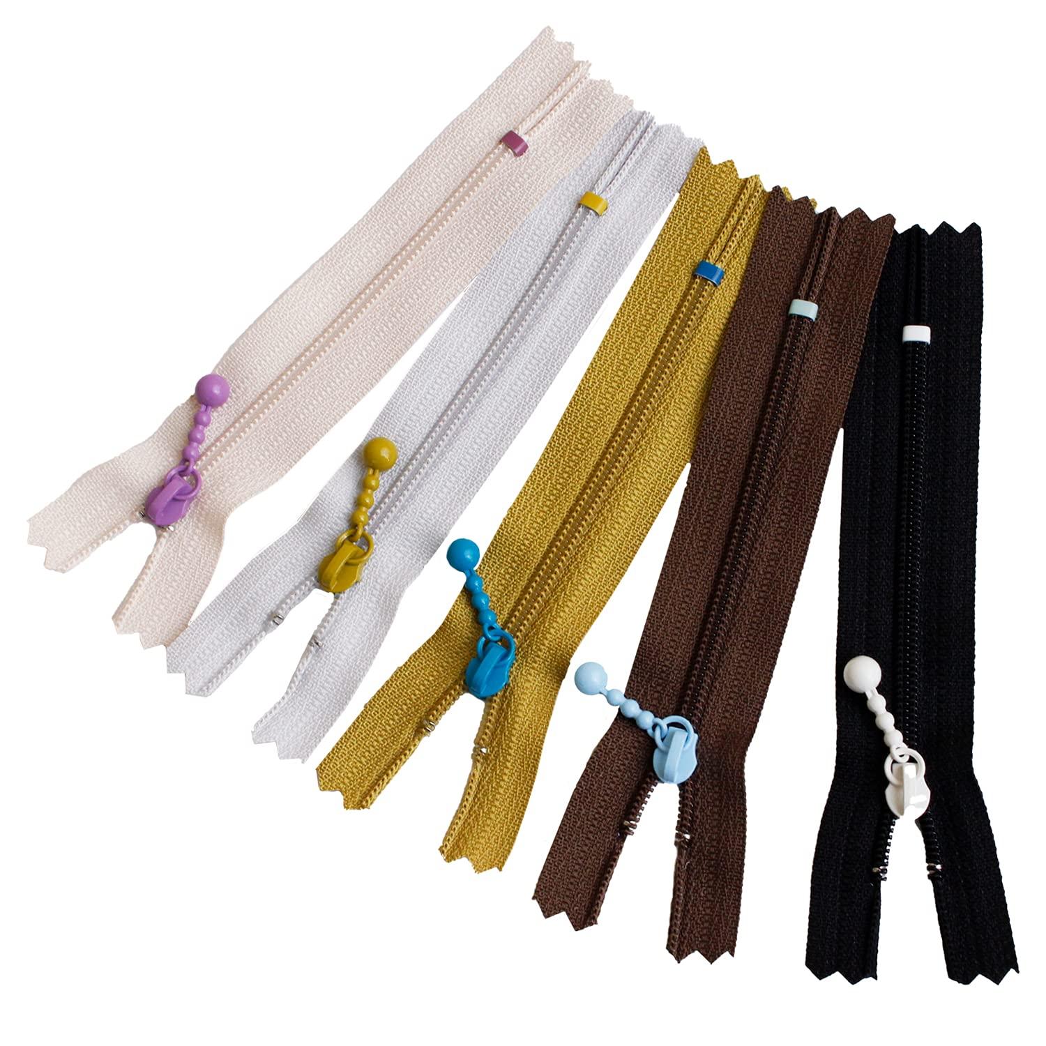 Y.K.K. Colorful Zippers for Pouches 5-Color Set 10cm Chic 3CF10-COMIX-1
