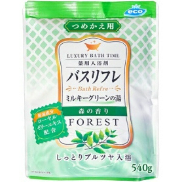 Lion Chemical Medicated Bath Salt Bath Refresh Milky Green Bath Forest Fragrance Refill 540g 1 Pack