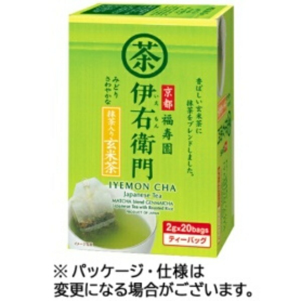 Uji no Tsuyu Iemon Matcha-Infused Brown Rice Tea Tea Bags 20P