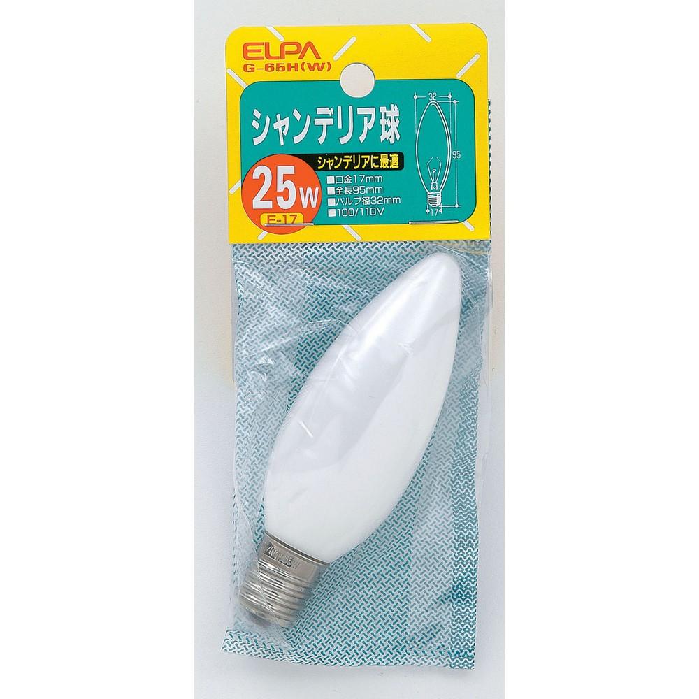 ELPA Chandelier Light Bulb Stylish Lighting 25W E17 White G-65H(W)