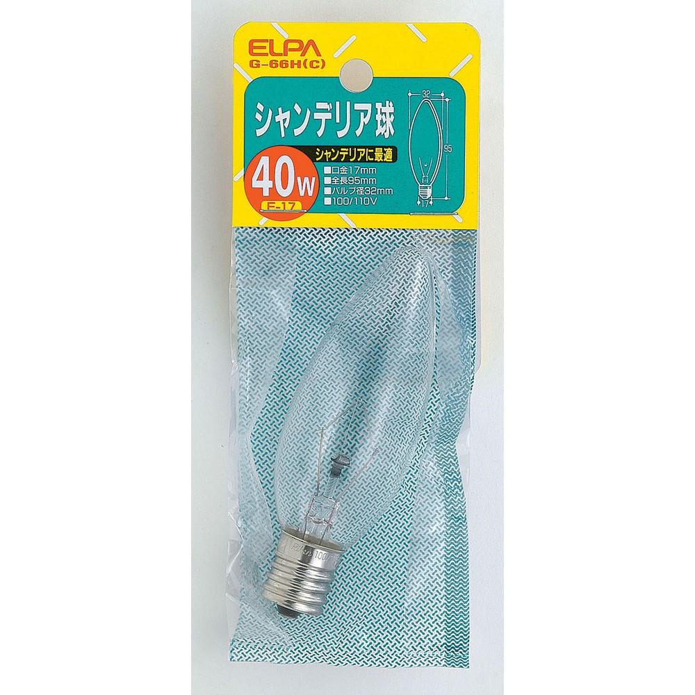 ELPA Chandelier Light Bulb Stylish Lighting E17 100V 110V Clear G-66H(C)