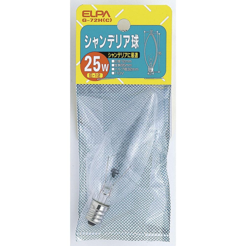 ELPA Chandelier Light Bulb Stylish Lighting E12 110V 25W Clear G-72H(C)