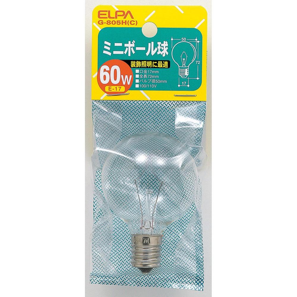 ELPA Mini Ball Bulb 60W E17 Clear G-805H (C)