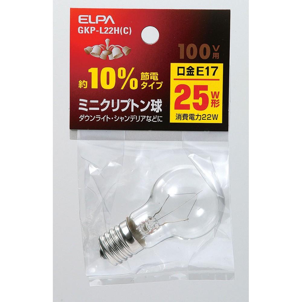 ELPA Mini Krypton Bulb Light Bulb E17 100V 22W Clear GKP-L22H(C)