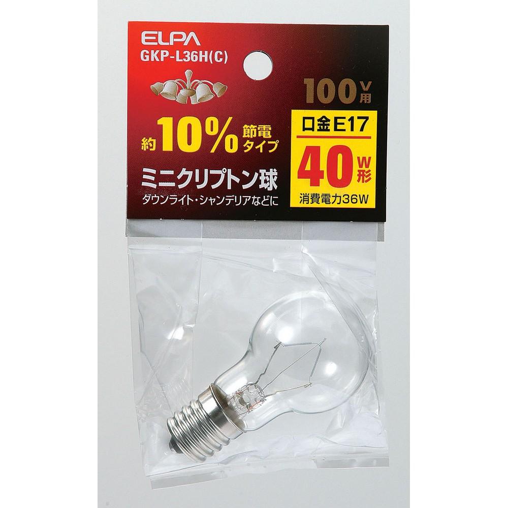 ELPA Mini Krypton Bulb Light Bulb E17 100V 36W Clear GKP-L36H(C)