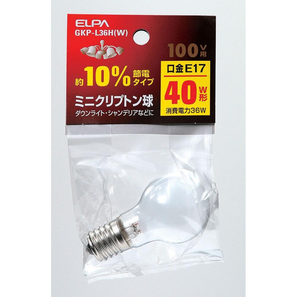 ELPA Mini Krypton Bulb Light Bulb E17 100V 36W White GKP-L36H(W)