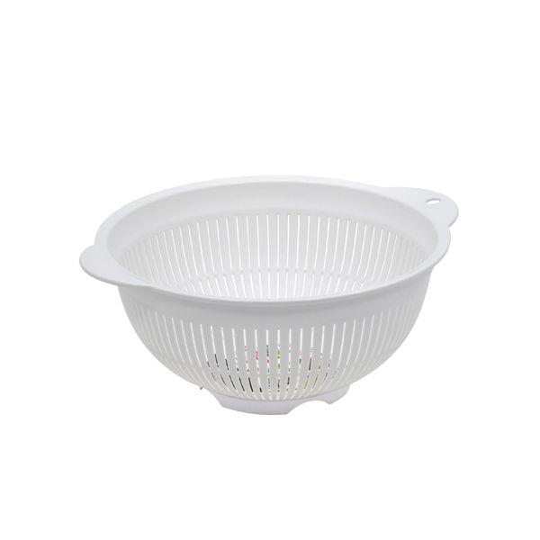 Iwasaki Kogyo Microwave-Safe Strainer White Width 23.5 × Depth 27.5 × Height 11.3 cm K-1333 WH Made in Japan