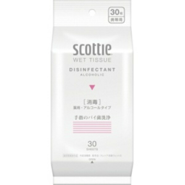 Nippon Paper Crecia Scottie Wet Tissues Disinfectant 1 Pack (30 Sheets)