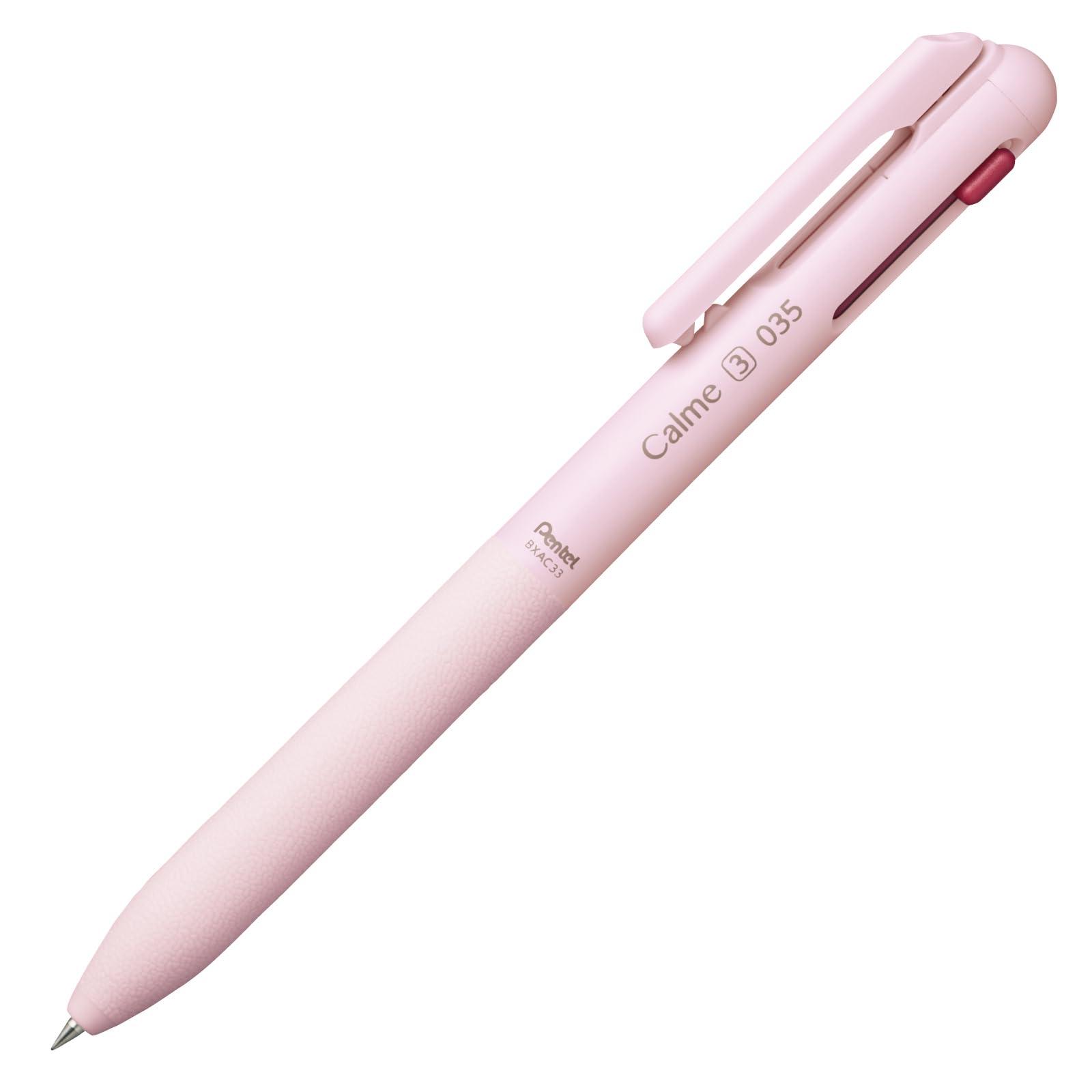 Pentel Calme 3-Color Ballpoint Pen 0.35mm Pink BXAC33P