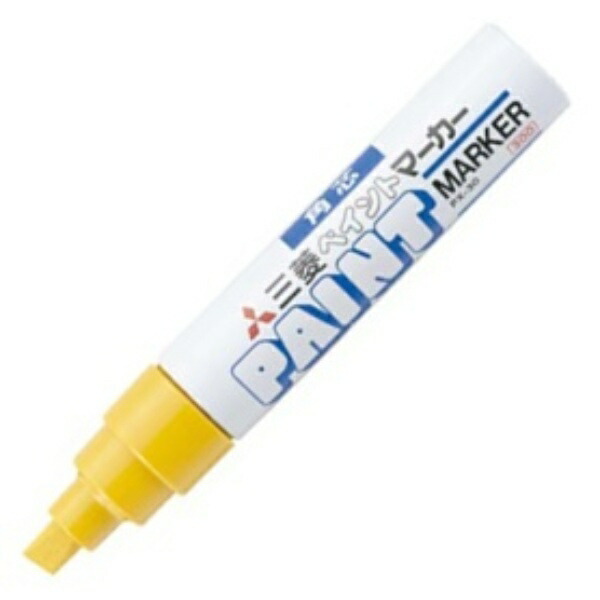 Mitsubishi Pencil Oil-Based Paint Marker, Bold Square Tip, Yellow PX30.2, 1 piece