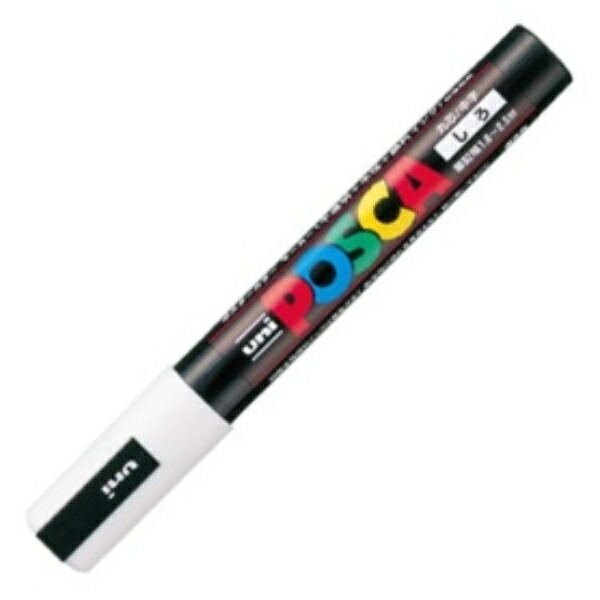 Mitsubishi Pencil Water-Based Pen POSCA Medium Tip Round Tip White PC5M.1