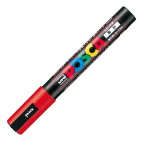 Mitsubishi Pencil Water-Based Pen POSCA Medium Point Round Tip Red PC5M.15