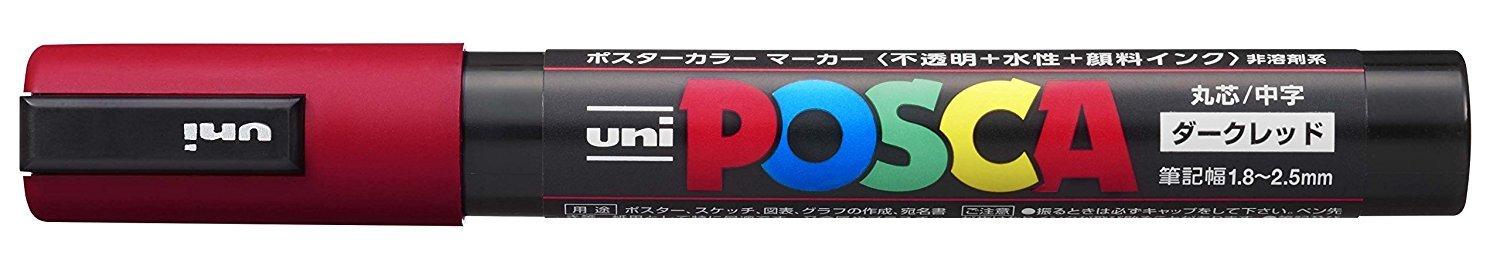 PC-5M Uni Posca Medium Round Tip Dark Red Quantity: 1