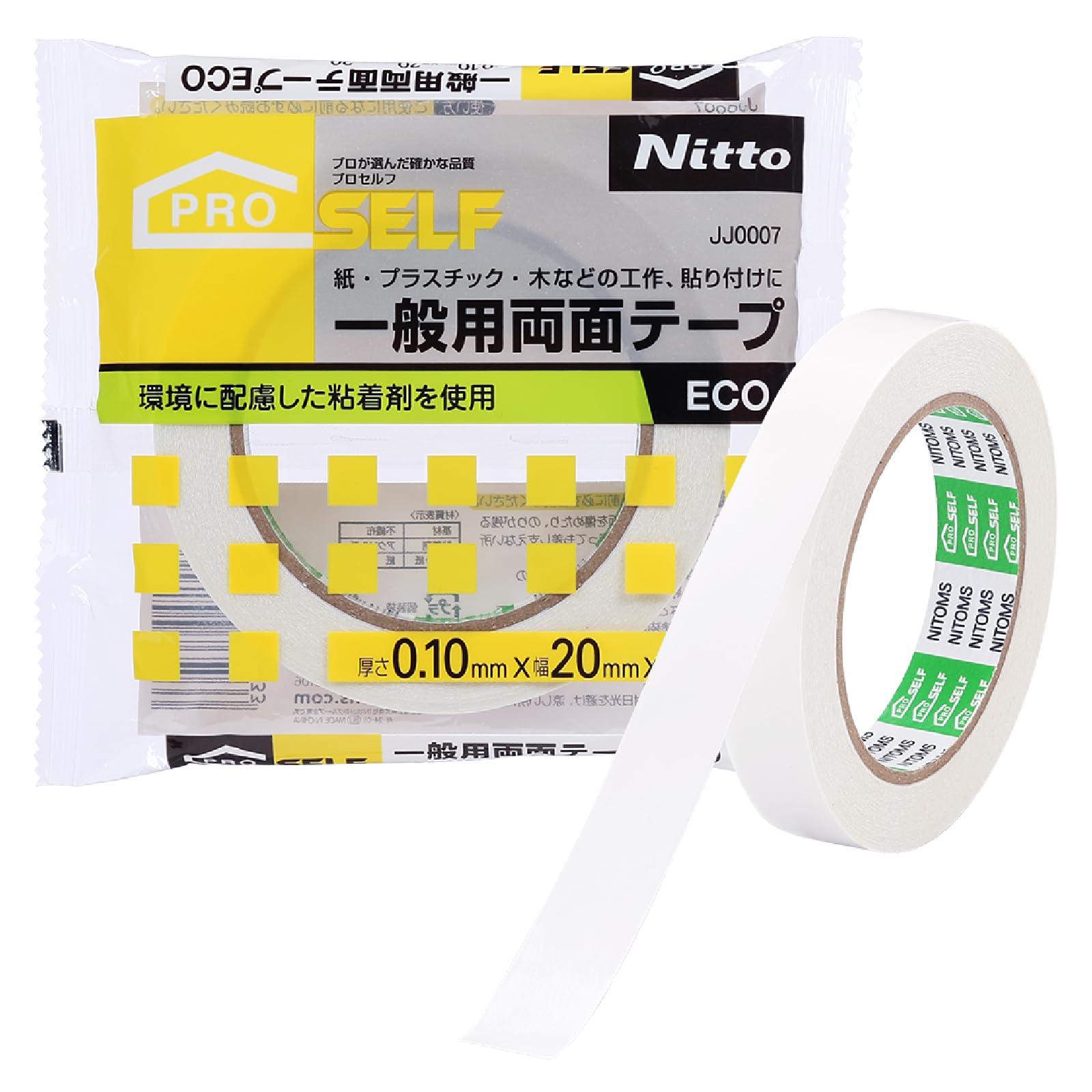 NITOMS PROSELF General-Purpose Double-Sided Tape ECO Universal Environmentally Conscious 20mm x 20m JJ0007