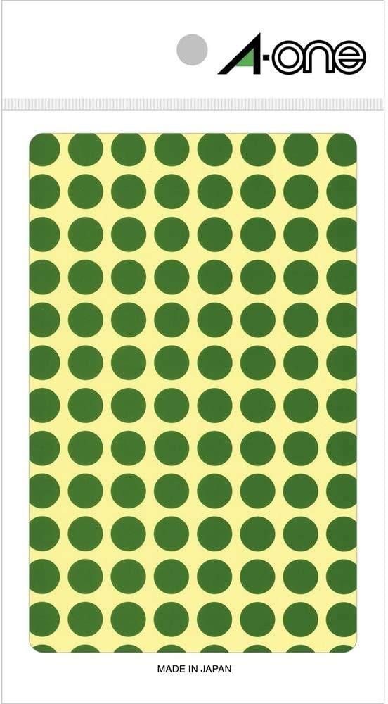 A-One Color Label Green Round 9mm 14 Sheets 07003