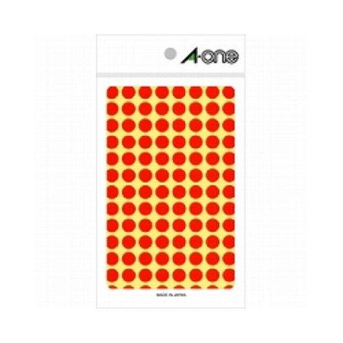 A-One Color Label Orange Round 9mm 14 Sheets 07005