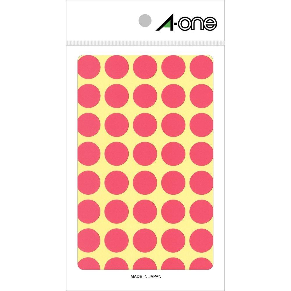 A-one Color Label Peach Round 15mmφ 14 Sheets (560 Pieces) 07028