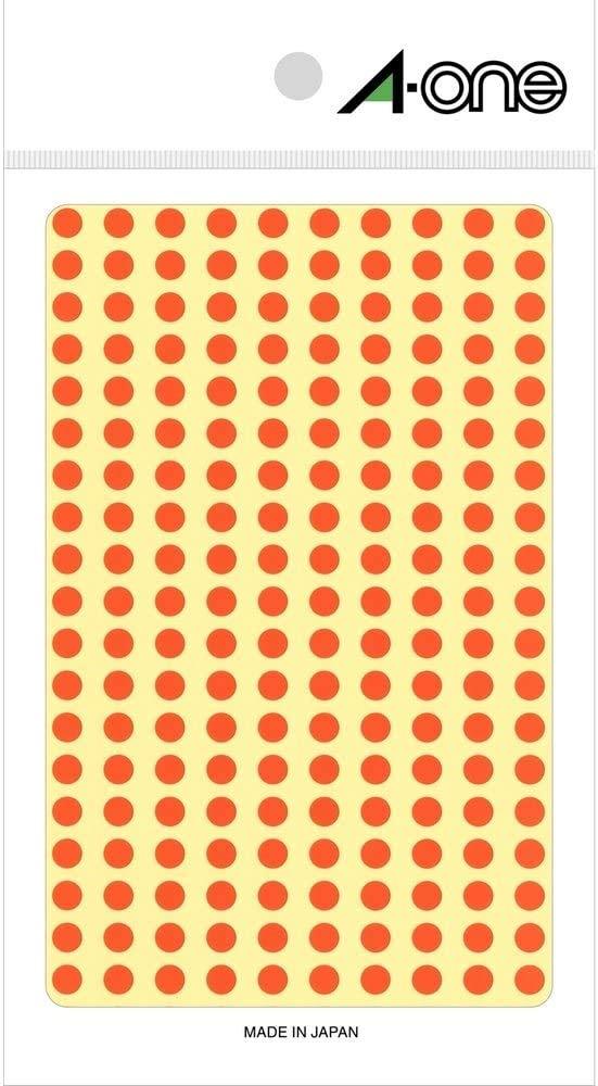 A-One Color Label Orange Round 5mm 9 Sheets 07065