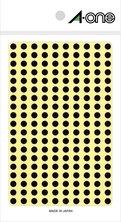A-One Color Label Black Round 5mm 9 Sheets 07069