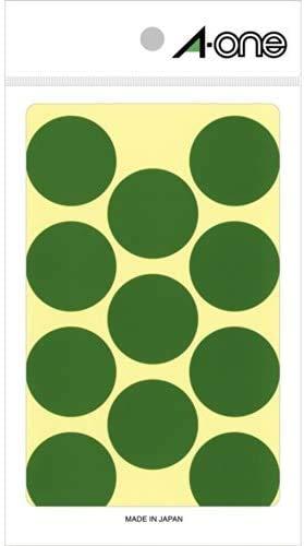 A-One Color Label Green Round 30mm 14 Sheets 07233