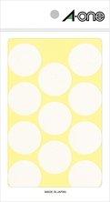 A-One Color Label White Round 30mm 14 Sheets 07240