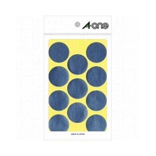 A-One Color Label Silver Round 30mm 8 Sheets 07242