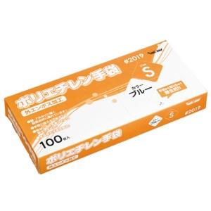 Kawanishi Kogyo Polyethylene Gloves, External Embossed, Economy Box, 100 Pcs. #2019 Blue S