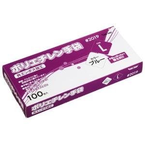 Kawanishi Kogyo Polyethylene Gloves, External Embossed, Economy Box, 100 Pcs. #2019 Blue L