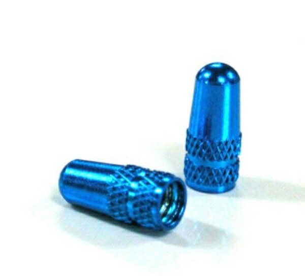 Valve Caps for French/British Valves, Blue (2-Pack)