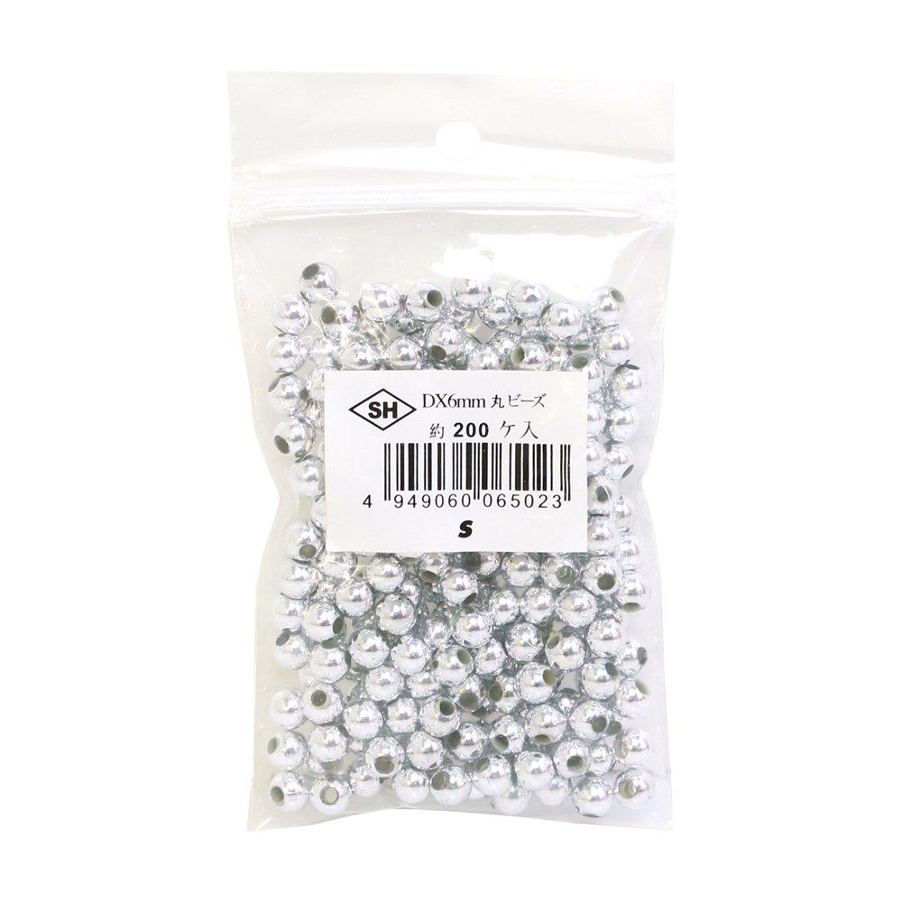 Shimamura Round Beads 200-Piece Deluxe DX 6mm Silver ASH-DX6M-S