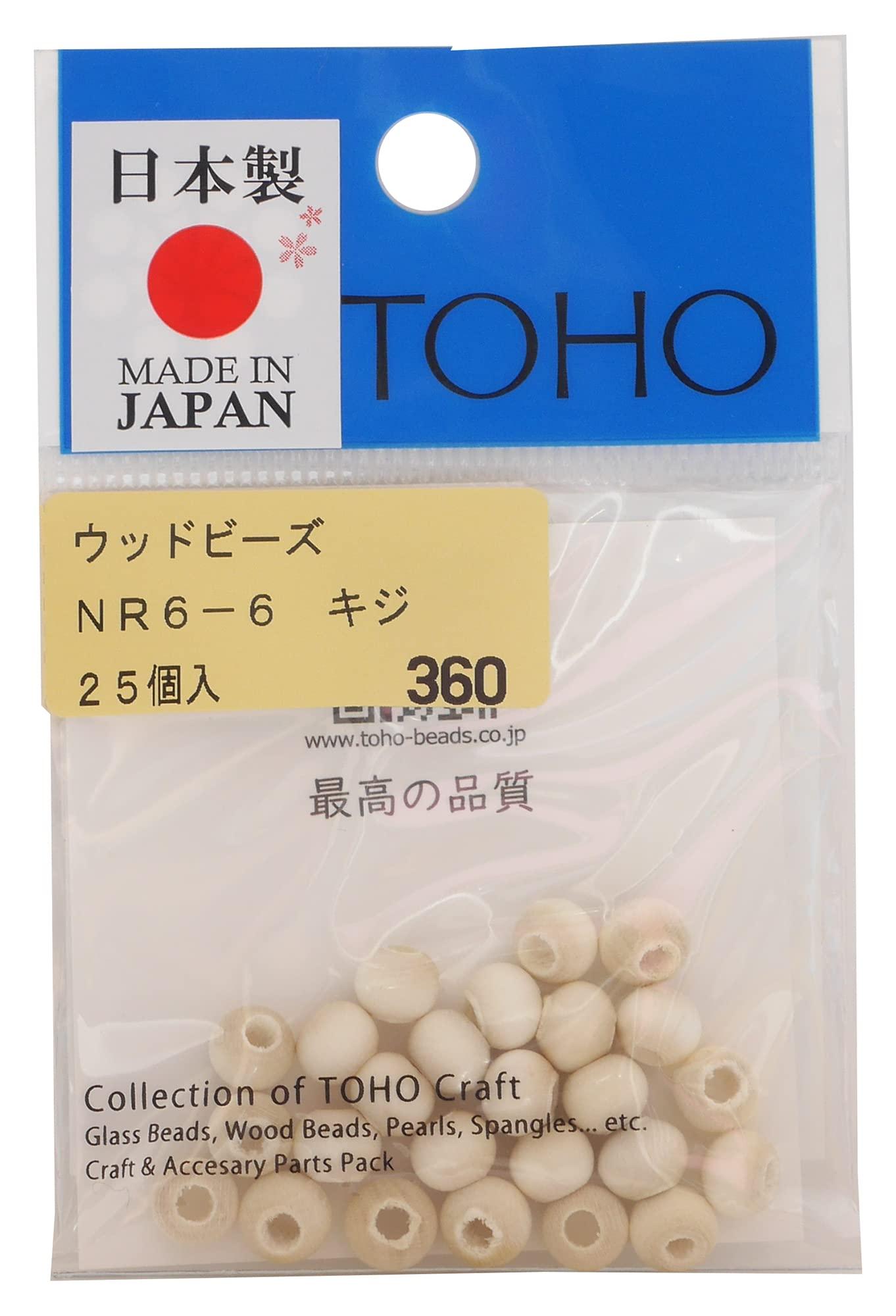 TOHO Artisan Craftsmanship Domestic Wood Beads Approx. 6mm Outer Diameter (Approx. 2.5mm Hole Size) Pheasant 25 Pieces NR6-6 Natural Wood
