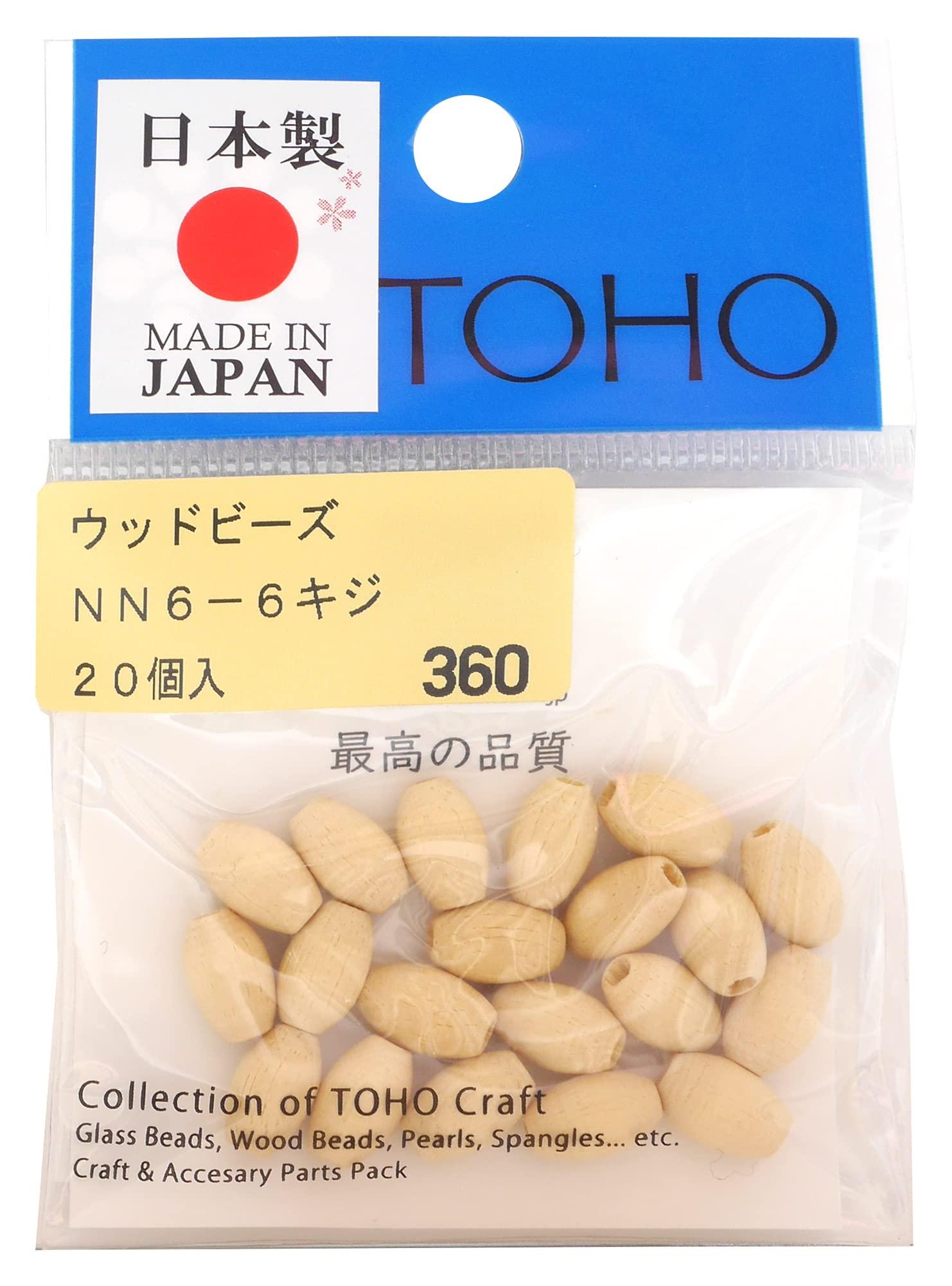 TOHO Master Craftsmanship Domestic Wood Beads Approx. 6×9mm Outer Diameter (Approx. 2.5mm Hole Size) Pheasant 20-Piece Pack NN6-6
