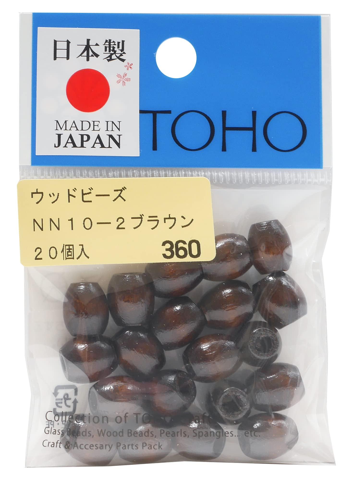 TOHO Artisan Craftsmanship Domestic Wood Beads Approx. 8×10mm Outer Diameter (Approx. 3mm Hole Size) Brown 20-Piece Pack NN10-2