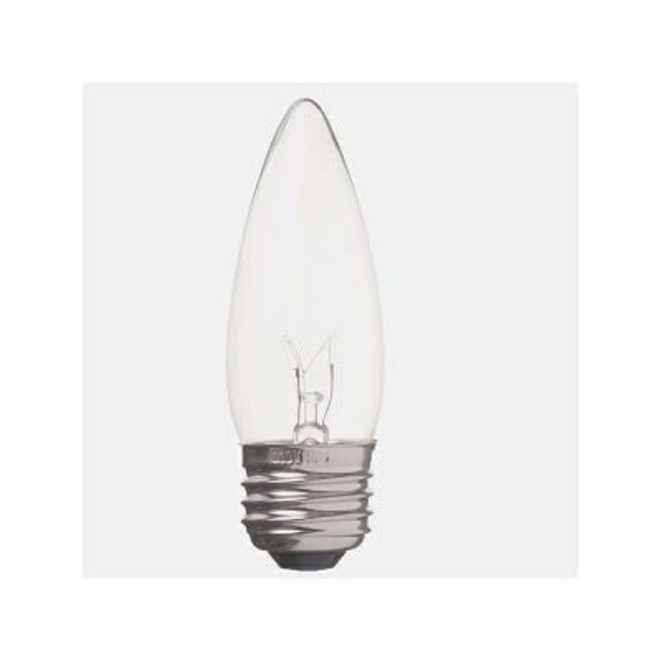 YAZAWA Chandelier Bulb C37 E26 25W Clear C372625C YAZAWA