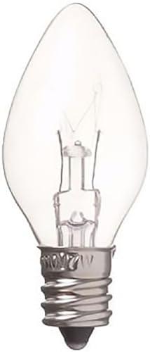 YAZAWA CORPORATION Candle Bulb 7W Type E12 Base Clear C71207C