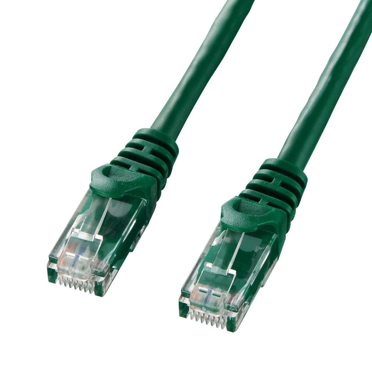 Sanwa Supply CAT6 LAN Cable (0.5m) UTP 1Gbps/250MHz RJ45 Anti-Snapping Green LA-Y6-005G