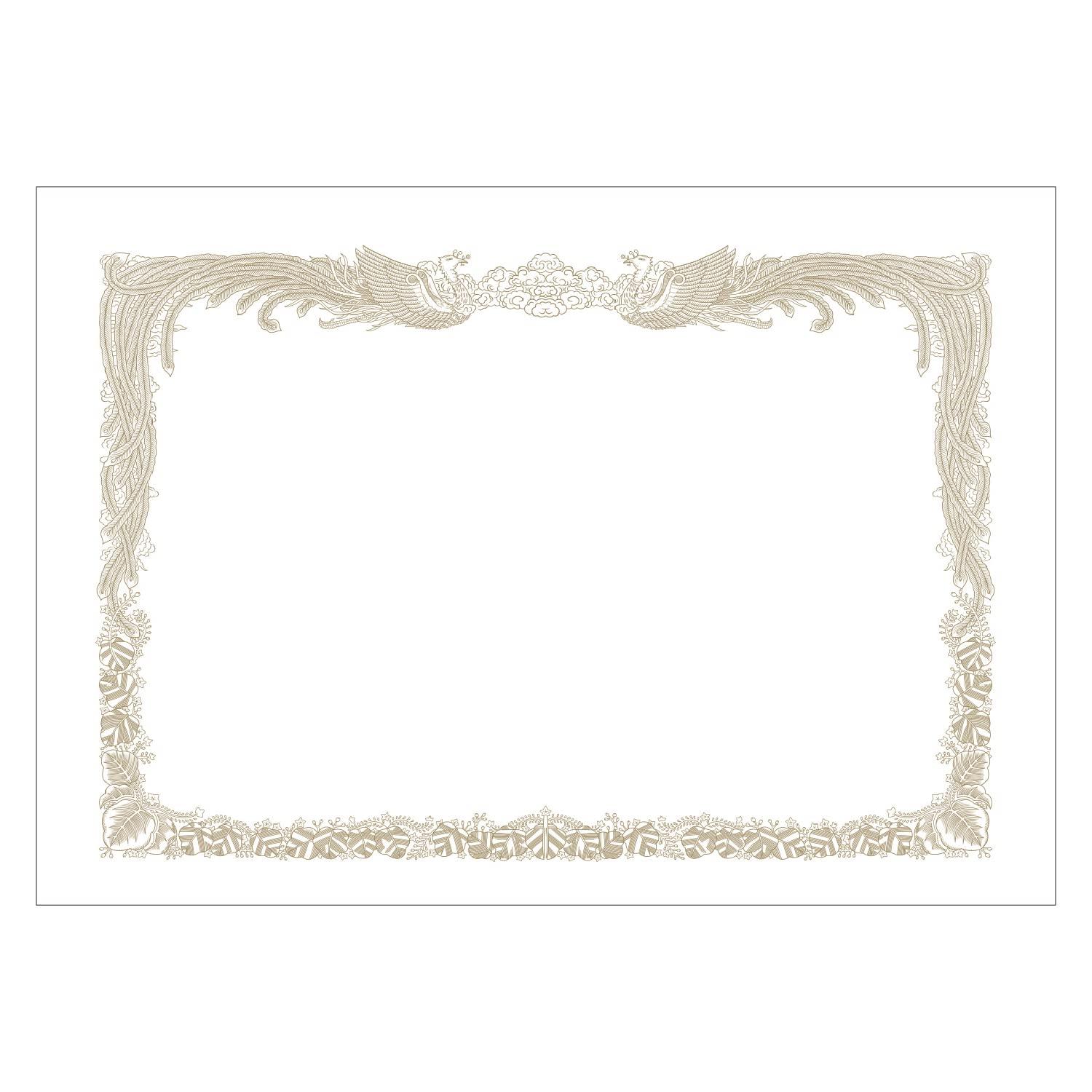 SASAGAWA Printer-Compatible Mini Certificate Paper, White Background, B6 Size, Vertical Writing, 10 Sheets, 10-1540