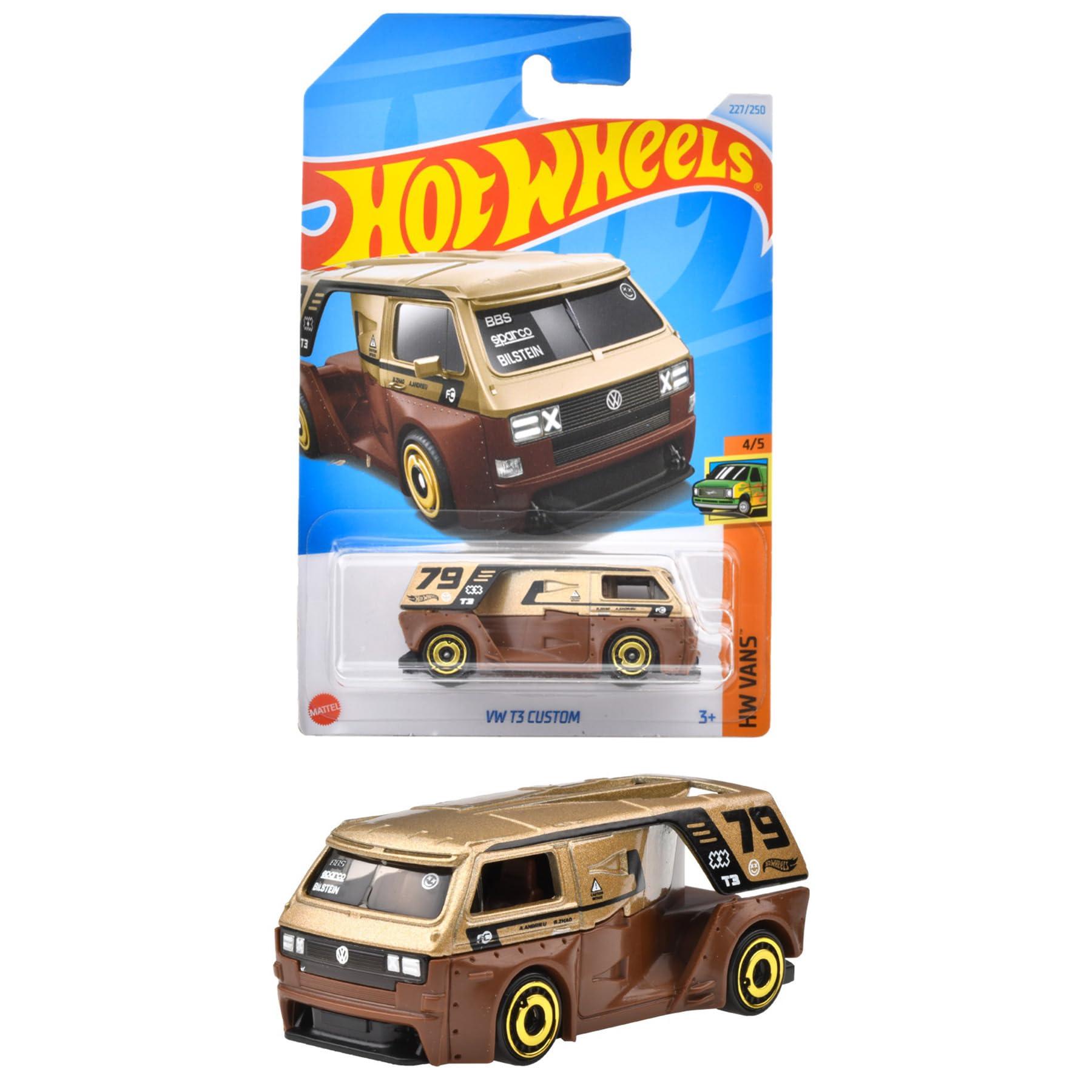 Hot Wheels Basic Car Volkswagen T3 Custom Vehicle Toy Mini Car Ages 3+ Brown HXR21