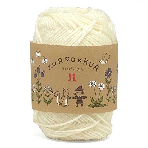 Hamana Hand-Knitting Yarn Koropokkuru Col.1 White 2126