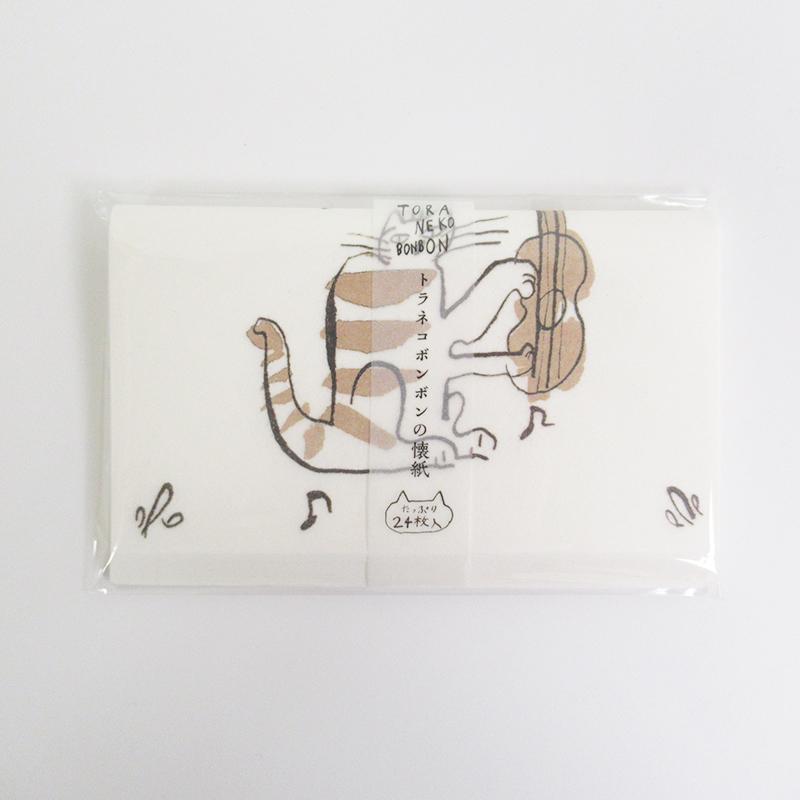 Torane Kobonbon Cat-Shaped Wrapping Paper, 24 Sheets (A)