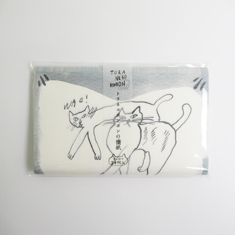 Torane Kobonbon Cat-Shaped Wrapping Paper, 24 Sheets (B)