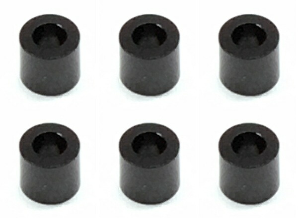 M3 Aluminum Color Screw φ5.5×3×5.0t (Black) 6-Pack