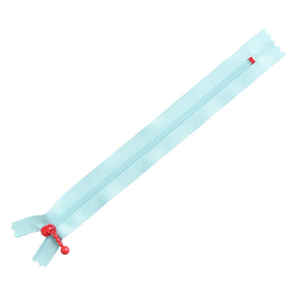 Y.K.K. Colorful Zippers for Pouches, 5-Pack, 20cm, Light Blue × Red, 3CF20-CO4