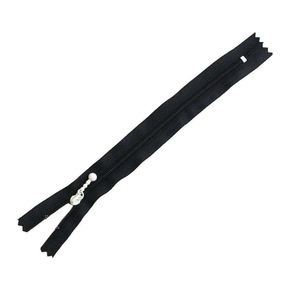 Y.K.K. Colorful Zippers for Pouches Black × Cream 20cm 5-Pack 3CF20-CO12