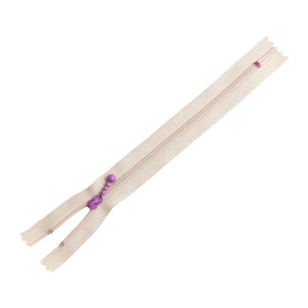 Y.K.K. Colorful Zippers for Pouches Beige × Purple 20cm 5-Pack 3CF20-CO14