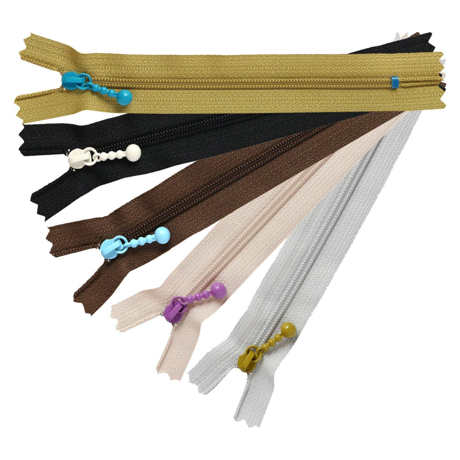 Y.K.K. Colorful Zippers for Pouches 14cm 5 Colors, 1 Each Set 3CF14-COMIX-1