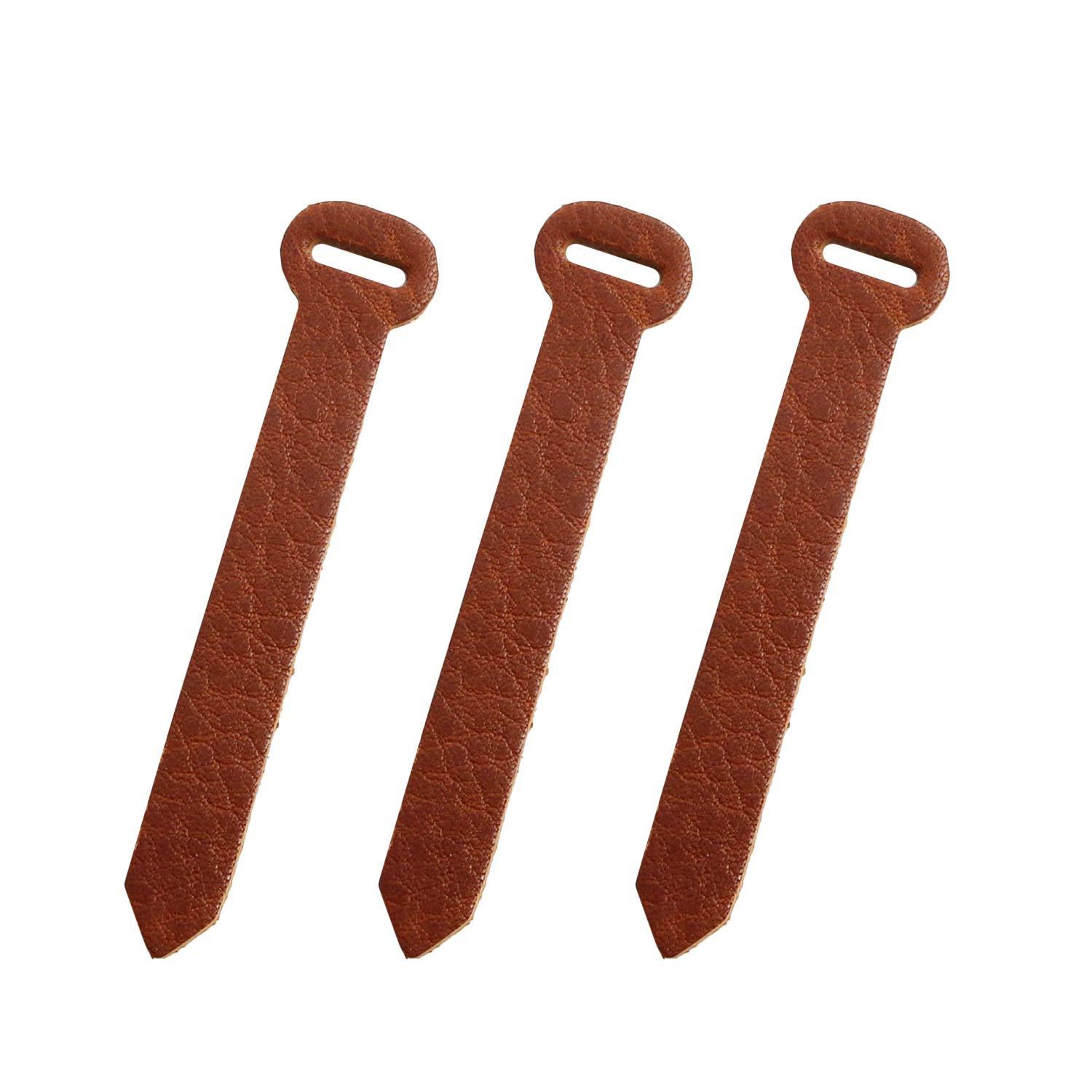 Nippon Chuko NBK Genuine Leather Parts for Ring Fasteners Brown Total Length 70mm 3 Pieces in Same Color LS-C