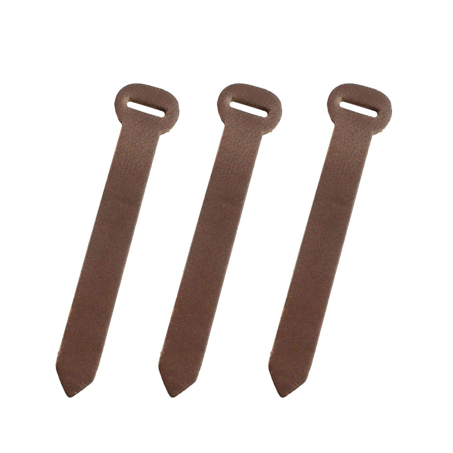 Nippon Chuko NBK Genuine Leather Parts for Ring Fasteners Dark Brown Total Length 70mm 3 pieces in same color LS-DC
