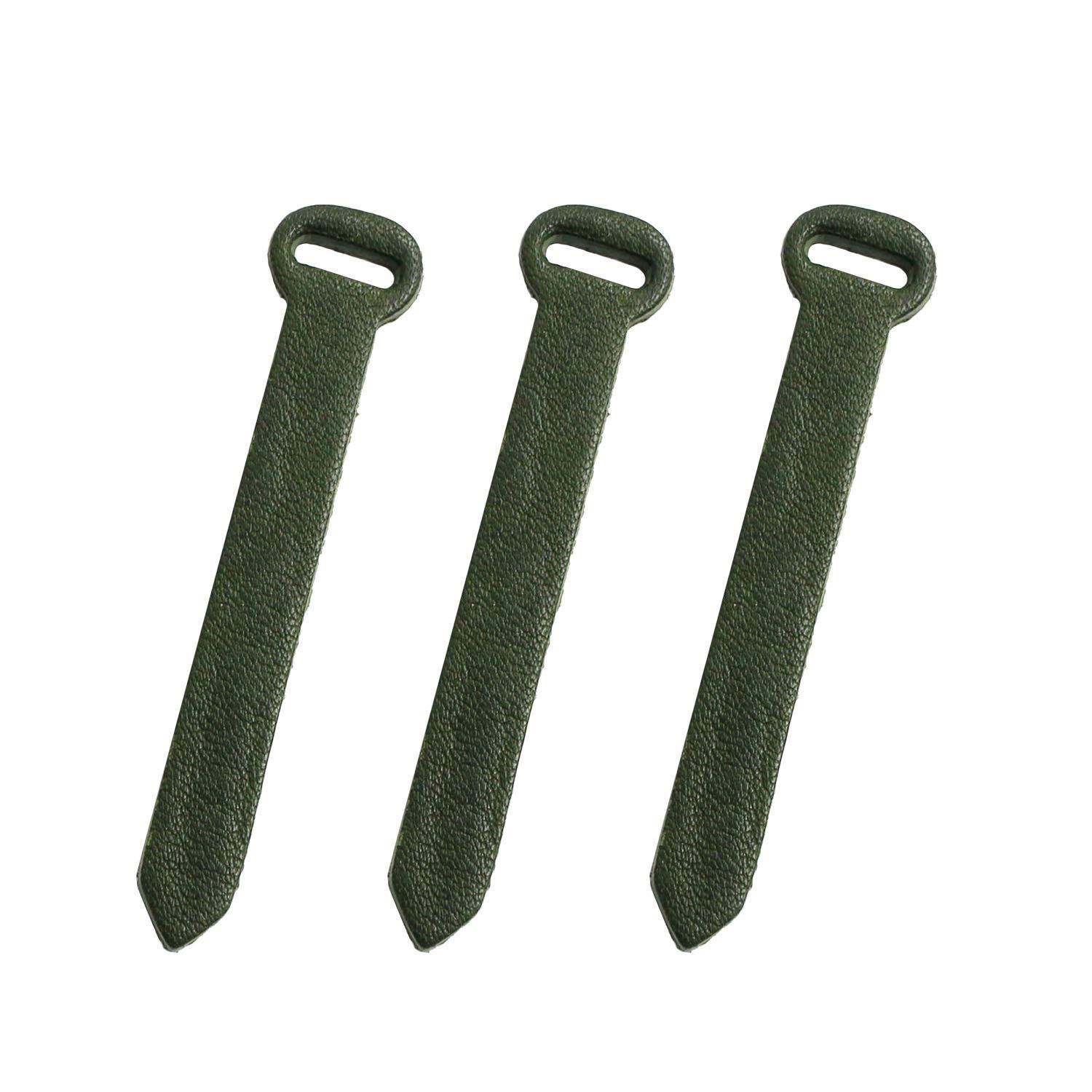 Nippon Chuko NBK Genuine Leather Parts for Ring Fasteners Green Total Length 70mm 3 Pieces in Same Color LS-G
