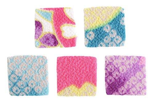 Nippon Chuko NBK Pre-Cut Tsumami Craft One-Stretch Crepe Fabric, Patterned, 30 Sheets, 16×16mm S50GC16-107 Crafts & Handmade Supplies